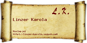 Linzer Karola névjegykártya